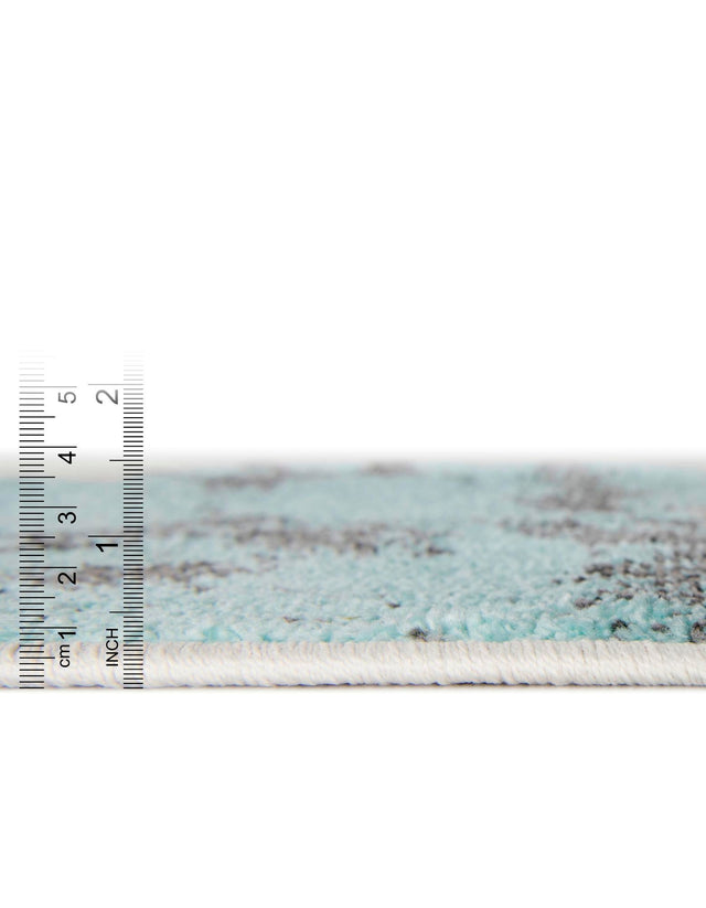 Red and Blue 5' 1 x 5' 1 Whimsy Kids Round Area Rug for Baby Nursery, Toddler Playroom, Bedrooms