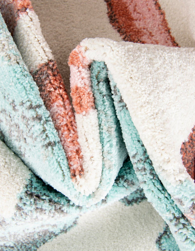 Red and Blue 7' 10 x 7' 10 Whimsy Kids Round Area Rug for Baby Nursery, Toddler Playroom, Bedrooms