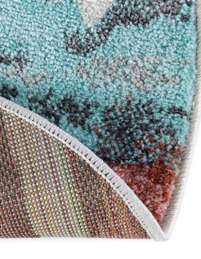 Red and Blue 2' 2 x 2' 2 Whimsy Kids Round Area Rug for Baby Nursery, Toddler Playroom, Bedrooms