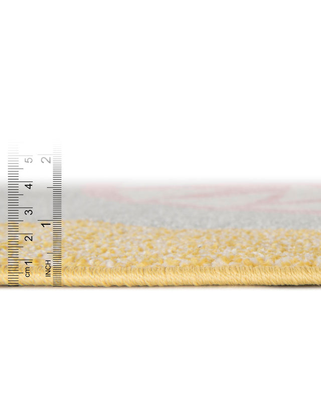 Yellow 5' 3 x 8' Whimsy Kids Rectangle Area Rug for Baby Nursery, Toddler Playroom, Bedrooms
