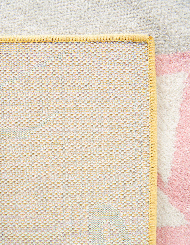 Yellow 5' 3 x 8' Whimsy Kids Rectangle Area Rug for Baby Nursery, Toddler Playroom, Bedrooms