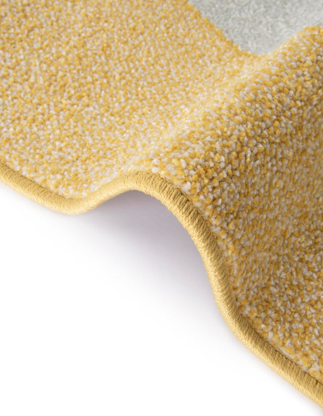 Yellow 7' 10 x 10' Whimsy Kids Rectangle Area Rug for Baby Nursery, Toddler Playroom, Bedrooms