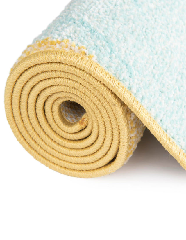 Yellow 7' 10 x 10' Whimsy Kids Rectangle Area Rug for Baby Nursery, Toddler Playroom, Bedrooms