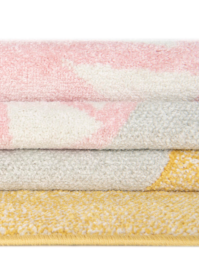 Yellow 5' 3 x 8' Whimsy Kids Rectangle Area Rug for Baby Nursery, Toddler Playroom, Bedrooms