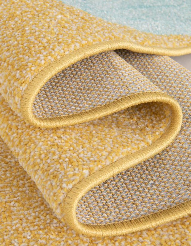 Yellow 2' 2 x 6' 1 Whimsy Kids Runner Area Rug for Baby Nursery, Toddler Playroom, Bedrooms