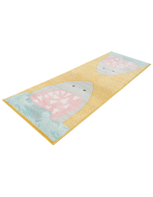Yellow 2' 2 x 6' 1 Whimsy Kids Runner Area Rug for Baby Nursery, Toddler Playroom, Bedrooms