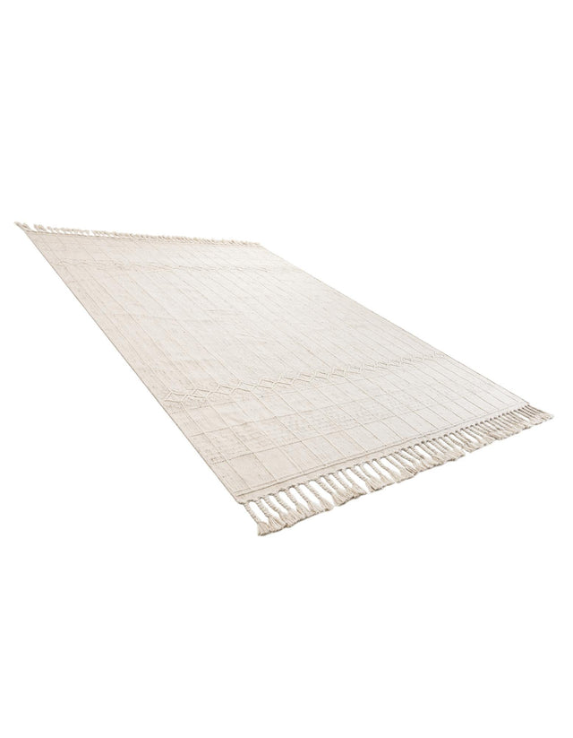 Ivory 9' x 12' Eco Bohemian Indoor Outdoor Rectangle Area Rug Weather Resistant for Patio, Deck, Terrace, Balcony, Porch 100% Recycled PET Polyester Carpet Mat for Sale at Rug Engine