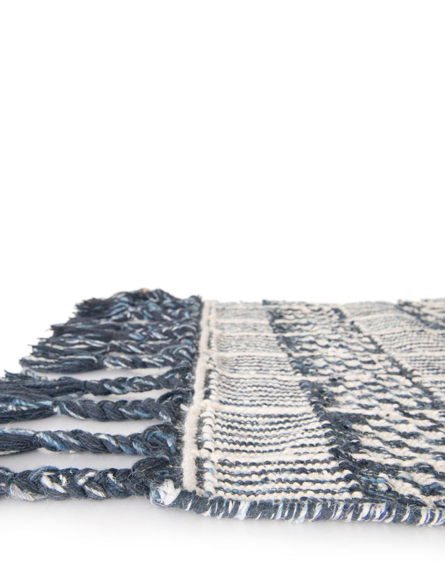Navy Blue 5' 1 x 8' Eco Bohemian Indoor Outdoor Rectangle Area Rug Weather Resistant for Patio, Deck, Terrace, Balcony, Porch 100% Recycled PET Polyester Carpet Mat for Sale at Rug Engine