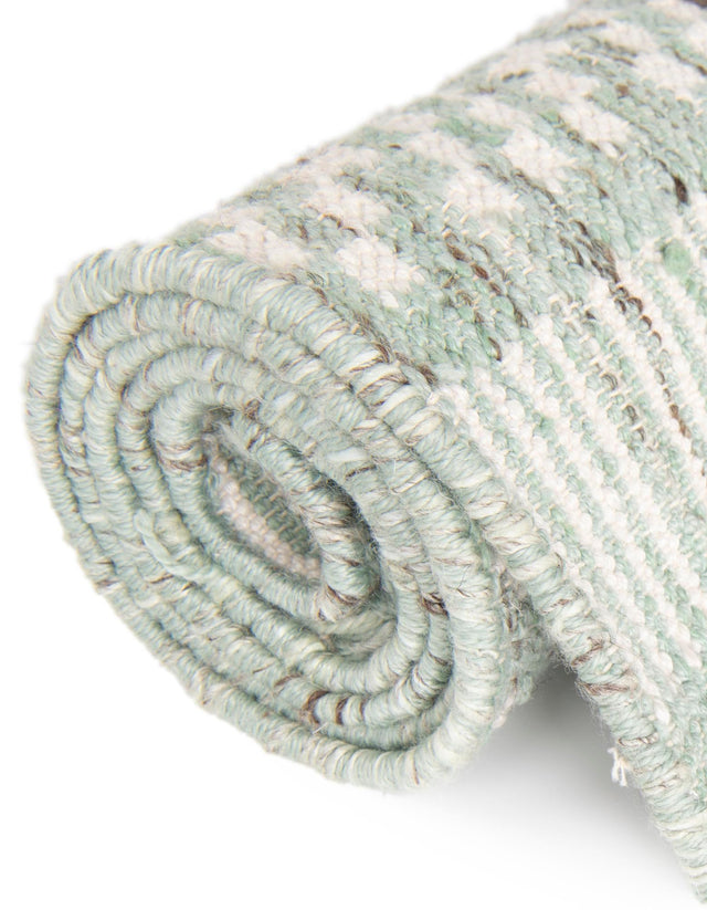 Sea Green 2' x 3' 1 Eco Bohemian Indoor Outdoor Rectangle Area Rug Weather Resistant for Patio, Deck, Terrace, Balcony, Porch 100% Recycled PET Polyester Carpet Mat for Sale at Rug Engine