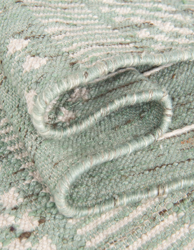 Sea Green 5' 1 x 8' Eco Bohemian Indoor Outdoor Rectangle Area Rug Weather Resistant for Patio, Deck, Terrace, Balcony, Porch 100% Recycled PET Polyester Carpet Mat for Sale at Rug Engine