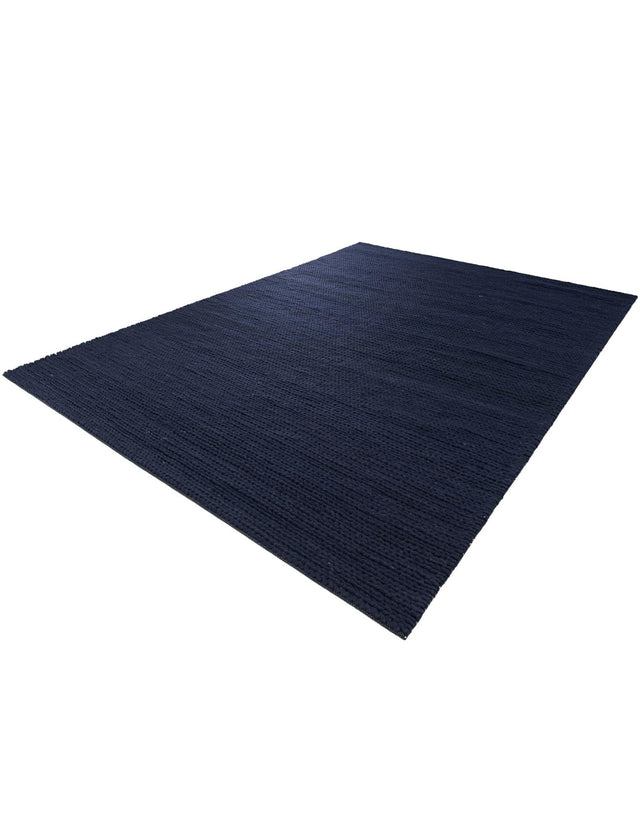 Navy Blue 9' x 12' Lana New Zealand Wool Rectangle Area Rug All Natural Premium Wool Hand Woven Carpet for Luxury Interior Home Design for Sale at Rug Engine