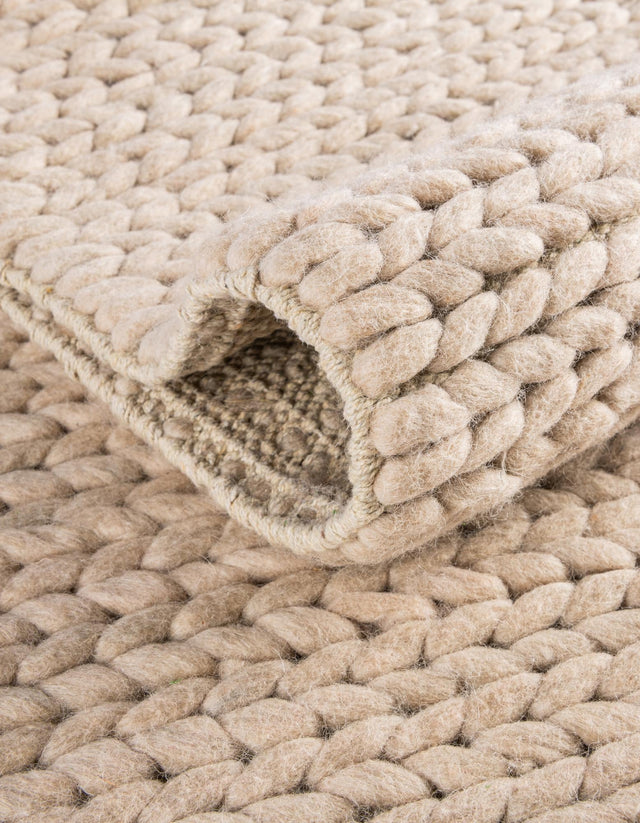 Taupe 2' x 6' 7 Lana New Zealand Wool Runner Area Rug All Natural Premium Wool Hand Woven Carpet for Luxury Interior Home Design for Sale at Rug Engine