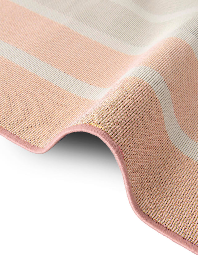Pink and Lavender 2' x 3' 1 Outdoor Striped Rectangle Area Rug Weather Resistant for Patio, Deck, Terrace, Balcony, Porch Geometric Pattern Waterproof Carpet for Sale at Rug Engine