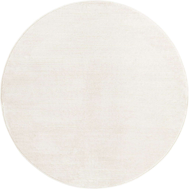 Ivory 4' 1 x 4' 1 Finsbury Round Area Rug 60% Polypropylene & 40% Polyester Contemporary Carpet for Living Rooms, Dining, Offices for Sale at Rug Engine