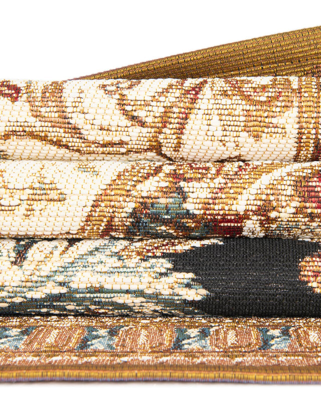 Black Gold Brown 2' x 3' 1 Outdoor Traditional Rectangle Area Rug Weather Resistant for Patio, Deck, Terrace, Balcony, Porch Classical Design Outside Carpet for Sale at Rug Engine
