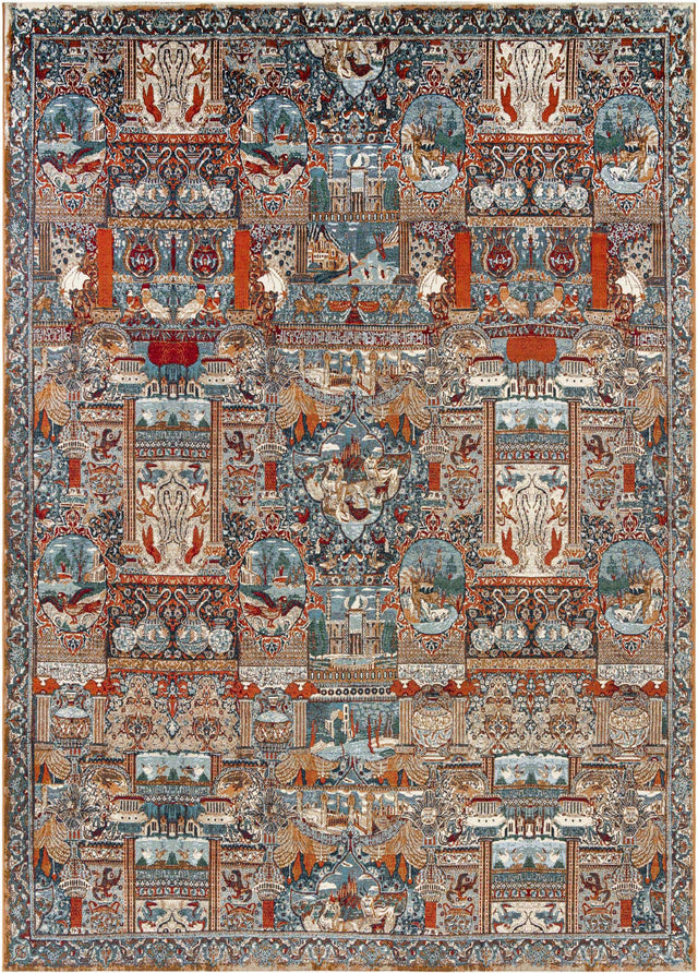 Multicolor 10' x 14' 1 Outdoor Traditional Rectangle Area Rug Weather Resistant for Patio, Deck, Terrace, Balcony, Porch Classical Design Outside Carpet for Sale at Rug Engine