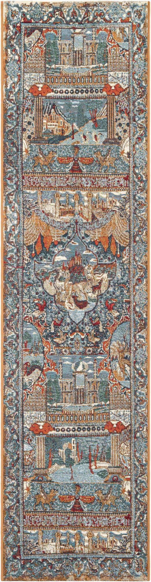 Multicolor 2' x 8' Outdoor Traditional Runner Area Rug Weather Resistant for Patio, Deck, Terrace, Balcony, Porch Classical Design Outside Carpet for Sale at Rug Engine