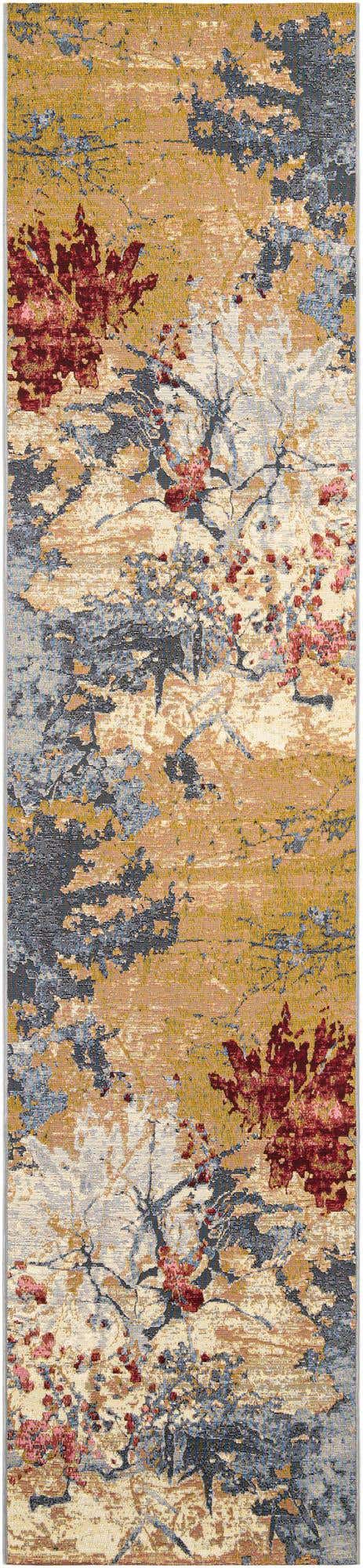 Multicolor 2' 7 x 12' Outdoor Modern Runner Area Rug Weather Resistant for Patio, Deck, Terrace, Balcony, Porch 100% Polypropylene Modern Outside Carpet for Sale at Rug Engine