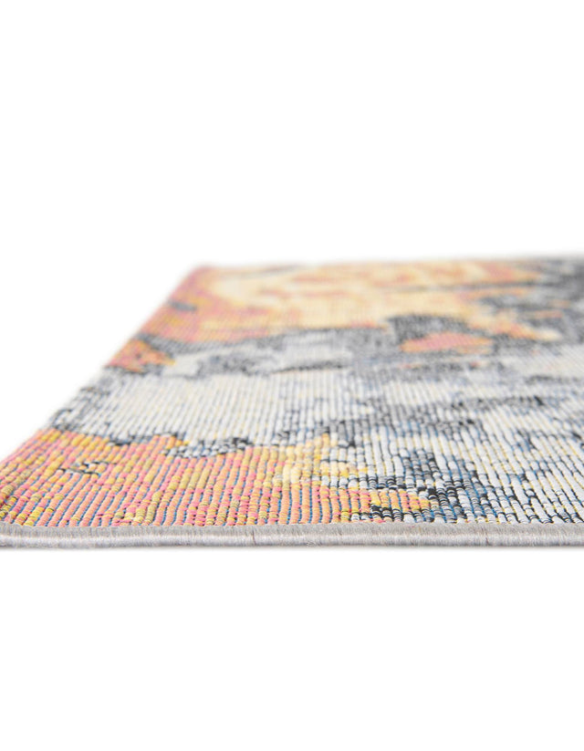 Multicolor 9' x 12' Outdoor Modern Rectangle Area Rug Weather Resistant for Patio, Deck, Terrace, Balcony, Porch