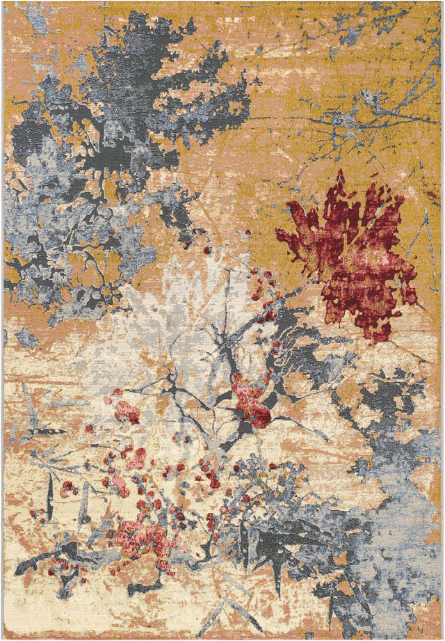 Multicolor 5' 3 x 8' Outdoor Modern Rectangle Area Rug Weather Resistant for Patio, Deck, Terrace, Balcony, Porch 100% Polypropylene Modern Outside Carpet for Sale at Rug Engine