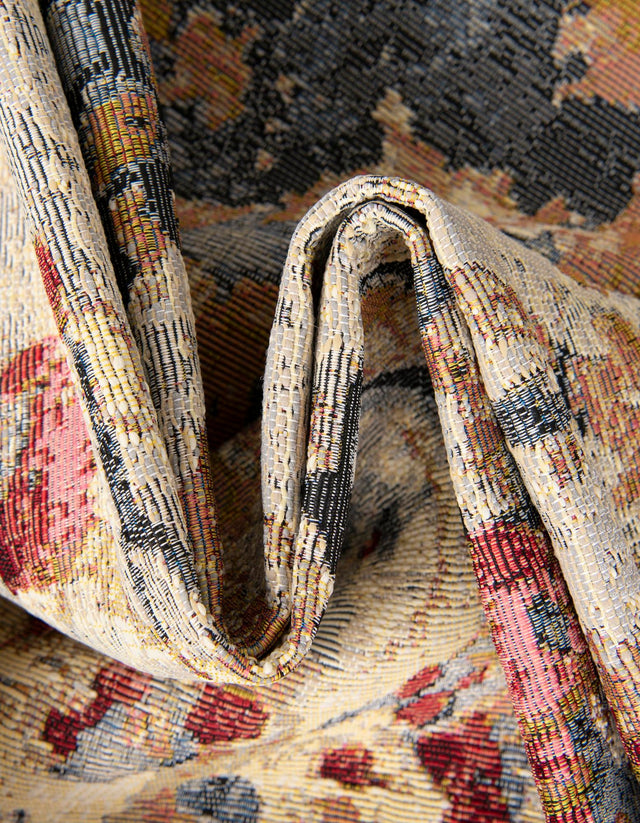 Multicolor 10' x 10' Outdoor Modern Round Area Rug Weather Resistant for Patio, Deck, Terrace, Balcony, Porch