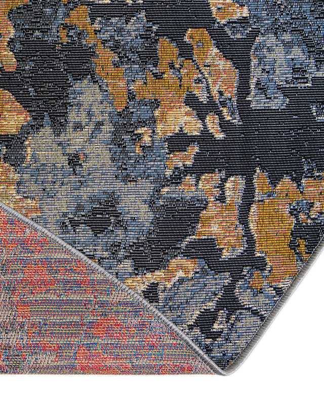 Multicolor 10' x 10' Outdoor Modern Round Area Rug Weather Resistant for Patio, Deck, Terrace, Balcony, Porch