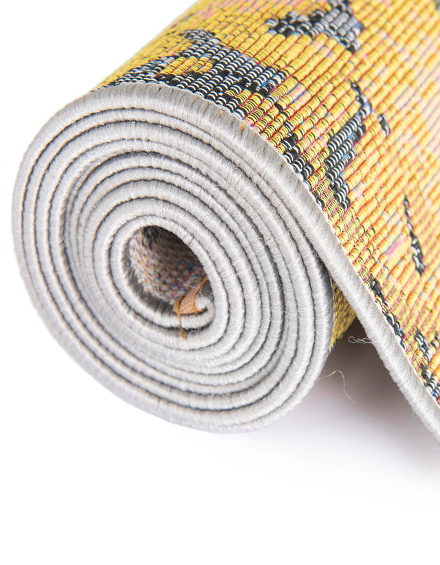 Multicolor 10' x 10' Outdoor Modern Round Area Rug Weather Resistant for Patio, Deck, Terrace, Balcony, Porch