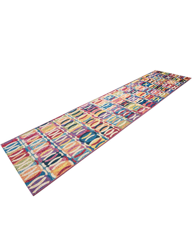 Multicolor 2' 7 x 12' Outdoor Modern Runner Area Rug Weather Resistant for Patio, Deck, Terrace, Balcony, Porch 100% Polypropylene Modern Outside Carpet for Sale at Rug Engine