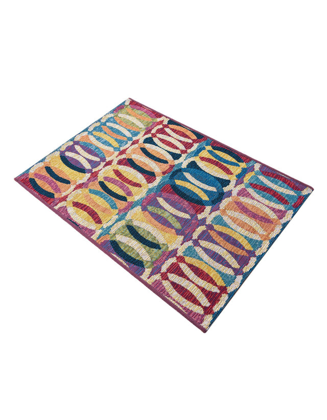 Multicolor 2' x 3' 1 Outdoor Modern Rectangle Area Rug Weather Resistant for Patio, Deck, Terrace, Balcony, Porch 100% Polypropylene Modern Outside Carpet for Sale at Rug Engine
