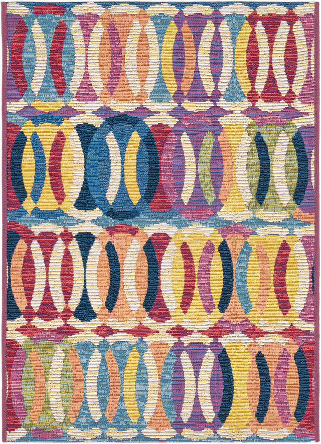 Multicolor 2' x 3' 1 Outdoor Modern Rectangle Area Rug Weather Resistant for Patio, Deck, Terrace, Balcony, Porch 100% Polypropylene Modern Outside Carpet for Sale at Rug Engine