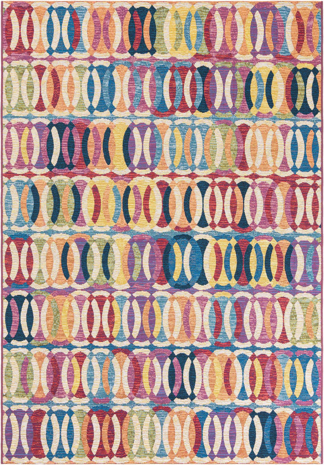 Multicolor 5' 3 x 8' Outdoor Modern Rectangle Area Rug Weather Resistant for Patio, Deck, Terrace, Balcony, Porch 100% Polypropylene Modern Outside Carpet for Sale at Rug Engine