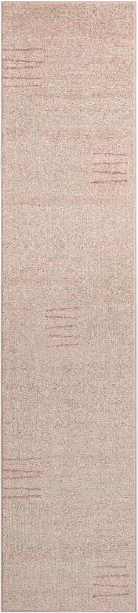 Pink 2' 7 x 12' Hanahan Runner Area Rug 100% Polypropylene With Jute Backing Abstract Geometric Modern Carpet for Living, Dining Room, Office Space for Sale at Rug Engine