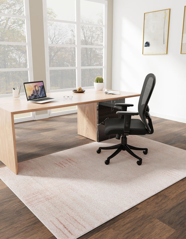 Pink 5' 3 x 7' 1 Hanahan Rectangle Area Rug 100% Polypropylene With Jute Backing Abstract Geometric Modern Carpet for Living, Dining Room, Office Space for Sale at Rug Engine