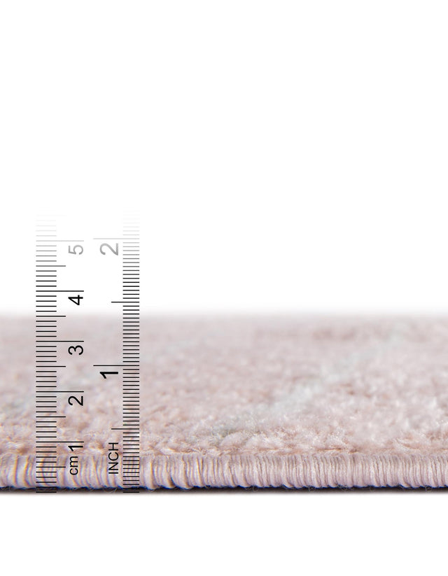 Pink 7' 10 x 7' 10 Hanahan Round Area Rug 100% Polypropylene With Jute Backing Abstract Geometric Modern Carpet for Living, Dining Room, Office Space for Sale at Rug Engine