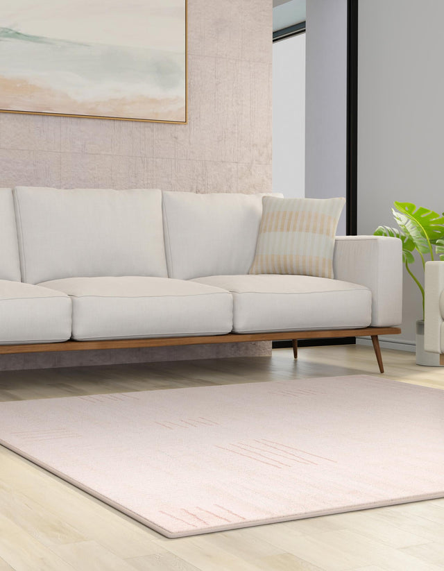 Pink 7' 10 x 7' 10 Hanahan Square Area Rug 100% Polypropylene With Jute Backing Abstract Geometric Modern Carpet for Living, Dining Room, Office Space for Sale at Rug Engine