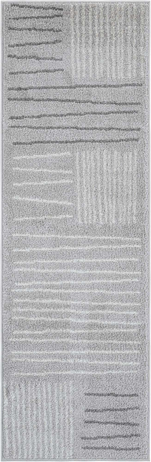Gray 2' x 6' 1 Hanahan Runner Area Rug 100% Polypropylene With Jute Backing Abstract Geometric Modern Carpet for Living, Dining Room, Office Space for Sale at Rug Engine