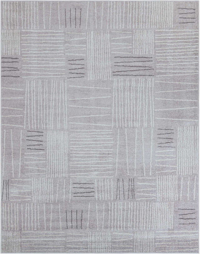 Gray 7' 10 x 10' Hanahan Rectangle Area Rug 100% Polypropylene With Jute Backing Abstract Geometric Modern Carpet for Living, Dining Room, Office Space for Sale at Rug Engine