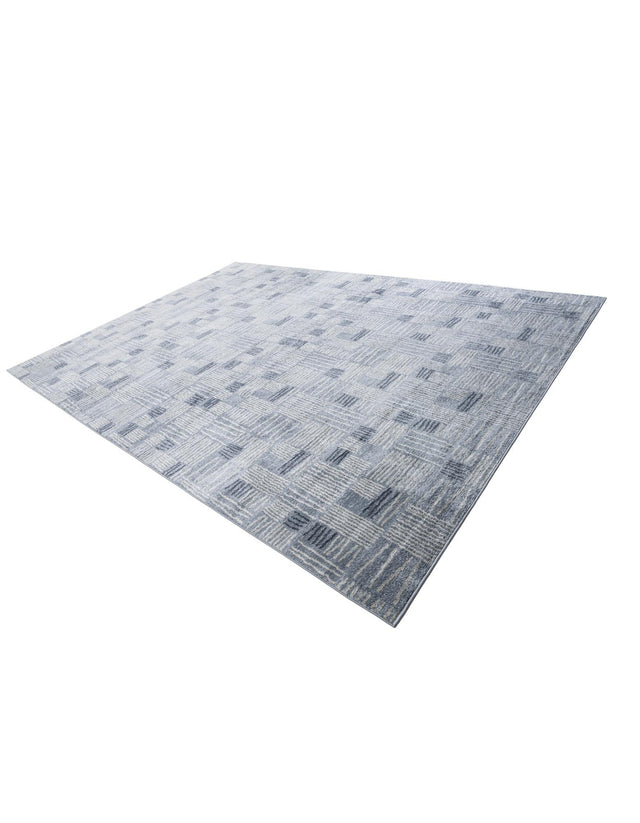 Light Blue 10' x 14' 1 Hanahan Rectangle Area Rug 100% Polypropylene With Jute Backing Abstract Geometric Modern Carpet for Living, Dining Room, Office Space for Sale at Rug Engine