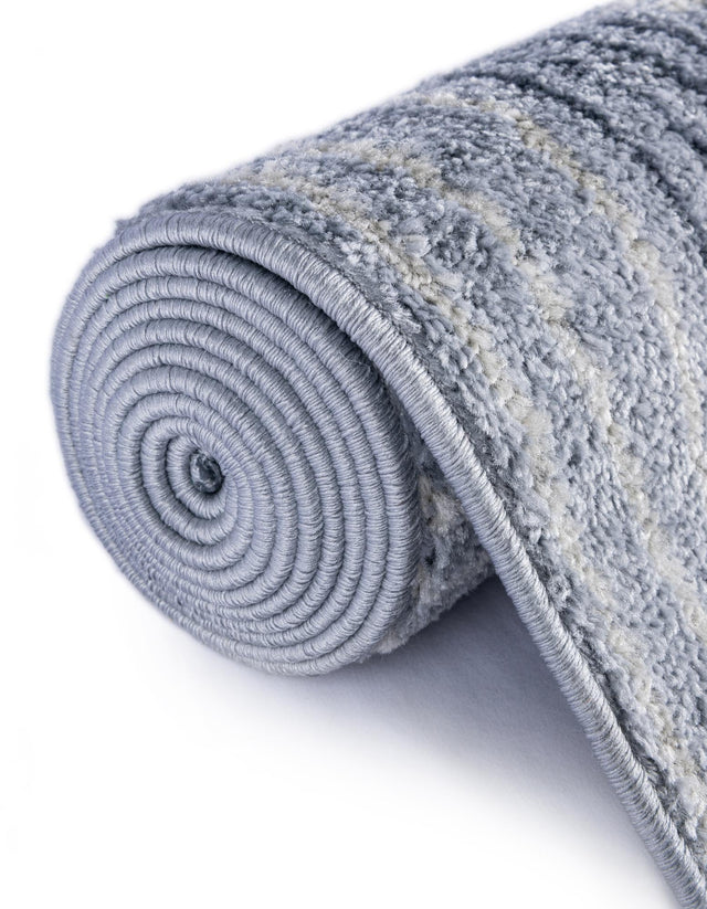 Light Blue 7' 10 x 7' 10 Hanahan Round Area Rug 100% Polypropylene With Jute Backing Abstract Geometric Modern Carpet for Living, Dining Room, Office Space for Sale at Rug Engine