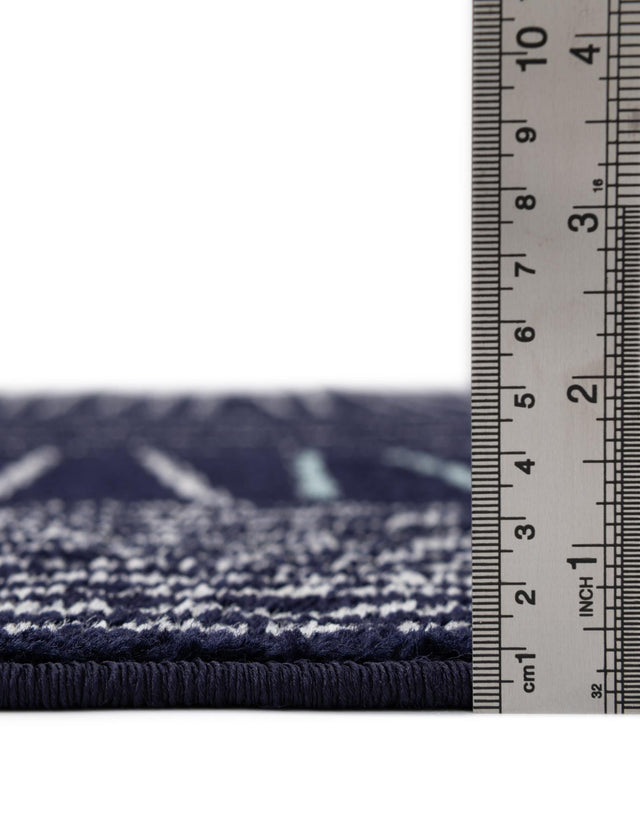 Navy Blue 5' 3 x 7' 1 Hanahan Rectangle Area Rug 100% Polypropylene With Jute Backing Abstract Geometric Modern Carpet for Living, Dining Room, Office Space for Sale at Rug Engine