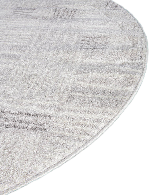 Gray 7' 10 x 7' 10 Hanahan Round Area Rug 100% Polypropylene With Jute Backing Abstract Geometric Modern Carpet for Living, Dining Room, Office Space for Sale at Rug Engine