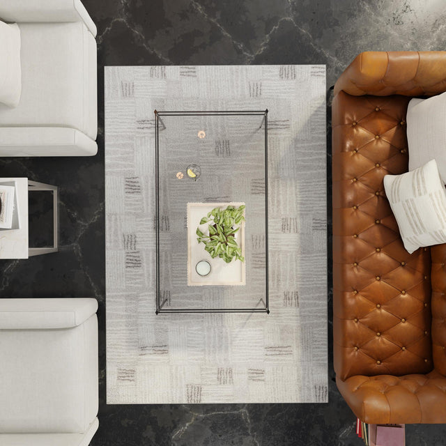 Gray 2' x 3' 1 Hanahan Rectangle Area Rug 100% Polypropylene With Jute Backing Abstract Geometric Modern Carpet for Living, Dining Room, Office Space for Sale at Rug Engine