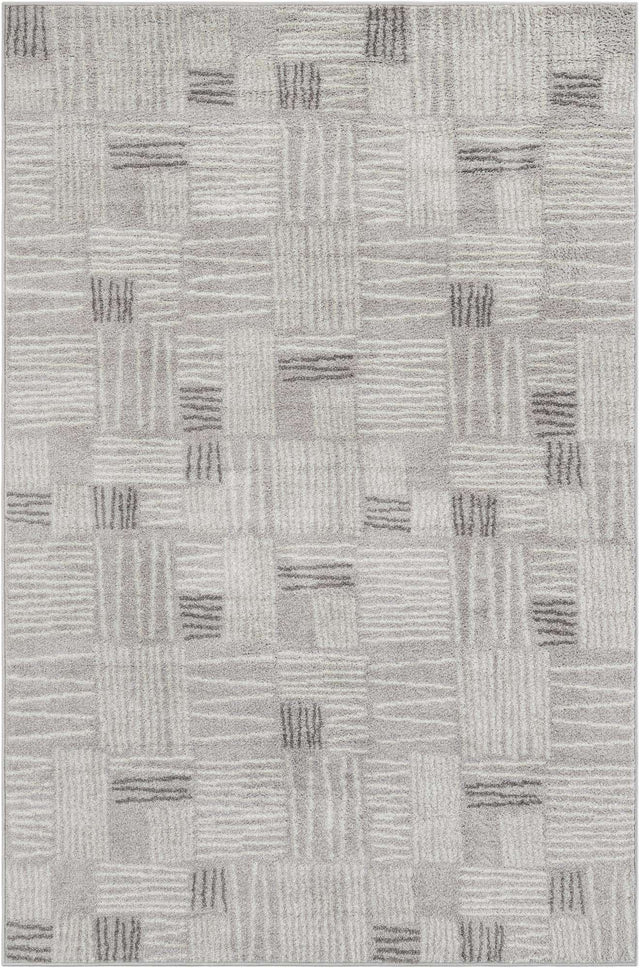 Gray 5' 3 x 8' Hanahan Rectangle Area Rug 100% Polypropylene With Jute Backing Abstract Geometric Modern Carpet for Living, Dining Room, Office Space for Sale at Rug Engine