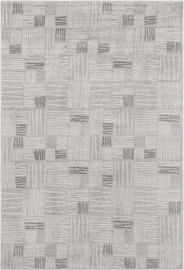 Gray 6' 1 x 9' Hanahan Rectangle Area Rug 100% Polypropylene With Jute Backing Abstract Geometric Modern Carpet for Living, Dining Room, Office Space for Sale at Rug Engine