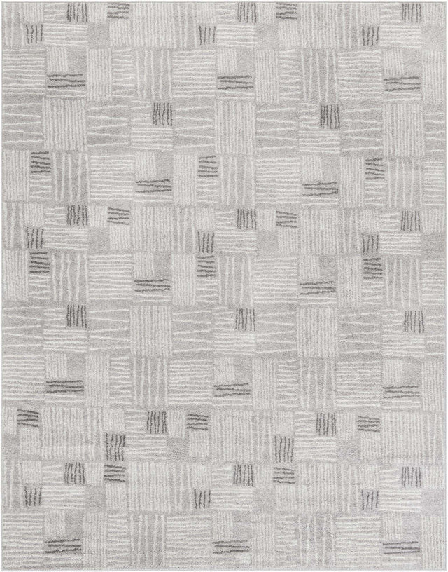 Gray 7' 10 x 10' Hanahan Rectangle Area Rug 100% Polypropylene With Jute Backing Abstract Geometric Modern Carpet for Living, Dining Room, Office Space for Sale at Rug Engine
