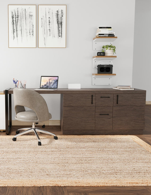 Gray Brown 6' 1 x 9' Braided Jute Rectangle Area Rug 100% Jute Hand Braided Natural Eco-Friendly Boho Style Carpet for Living Rooms Dining Office Space Dorms for Sale at Rug Engine