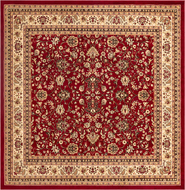 Burgundy 10' x 10' Sialk Hill Square Area Rug 100% Polypropylene Durable Easy Clean Classic Traditional Design Carpet for Interior Design for Sale at Rug Engine