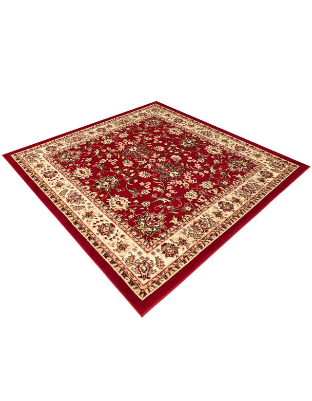 Burgundy 6' 1 x 6' 1 Sialk Hill Square Area Rug 100% Polypropylene Durable Easy Clean Classic Traditional Design Carpet for Interior Design for Sale at Rug Engine