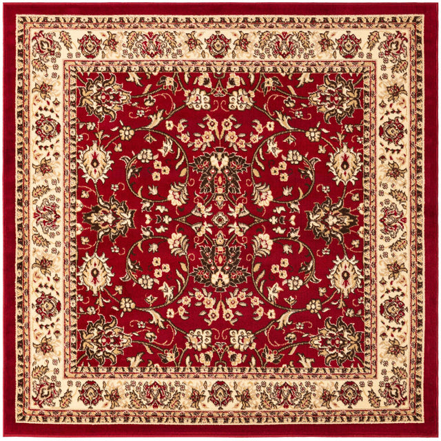 Burgundy 6' 1 x 6' 1 Sialk Hill Square Area Rug 100% Polypropylene Durable Easy Clean Classic Traditional Design Carpet for Interior Design for Sale at Rug Engine