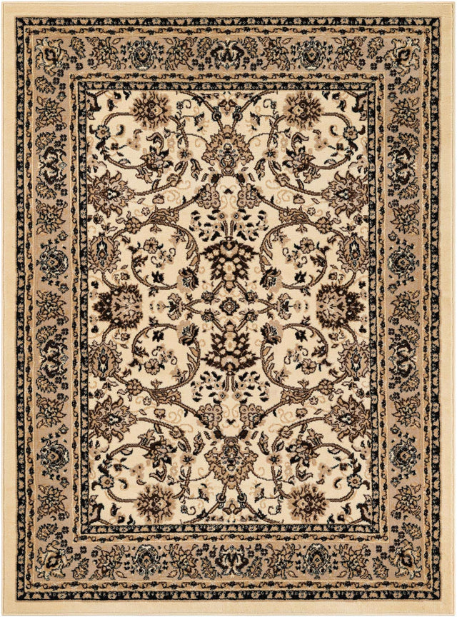 Ivory 5' 3 x 7' 1 Sialk Hill Rectangle Area Rug 100% Polypropylene Durable Easy Clean Classic Traditional Design Carpet for Interior Design for Sale at Rug Engine